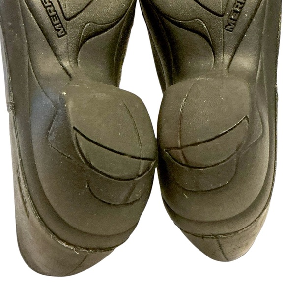 Merrell Emma Black Nubuck Leather Slip-on Clog Shoe Closed Back Size-9.5 - Picture 12 of 13